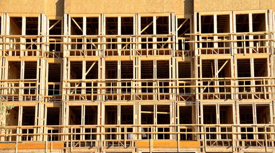 Modern building with sustainable materials
