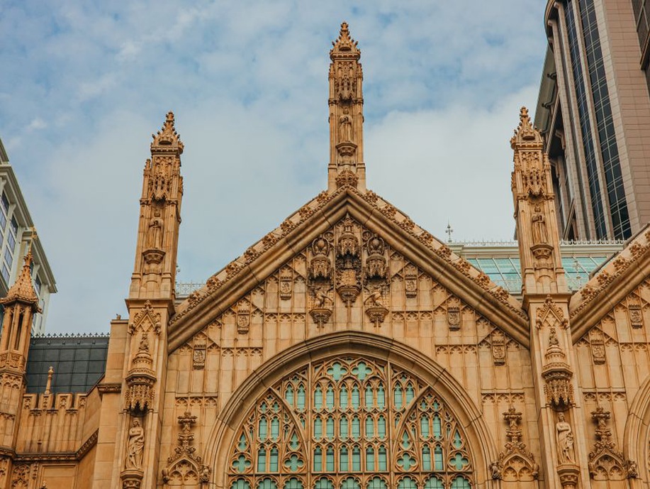 Contemporary building with Gothic elements
