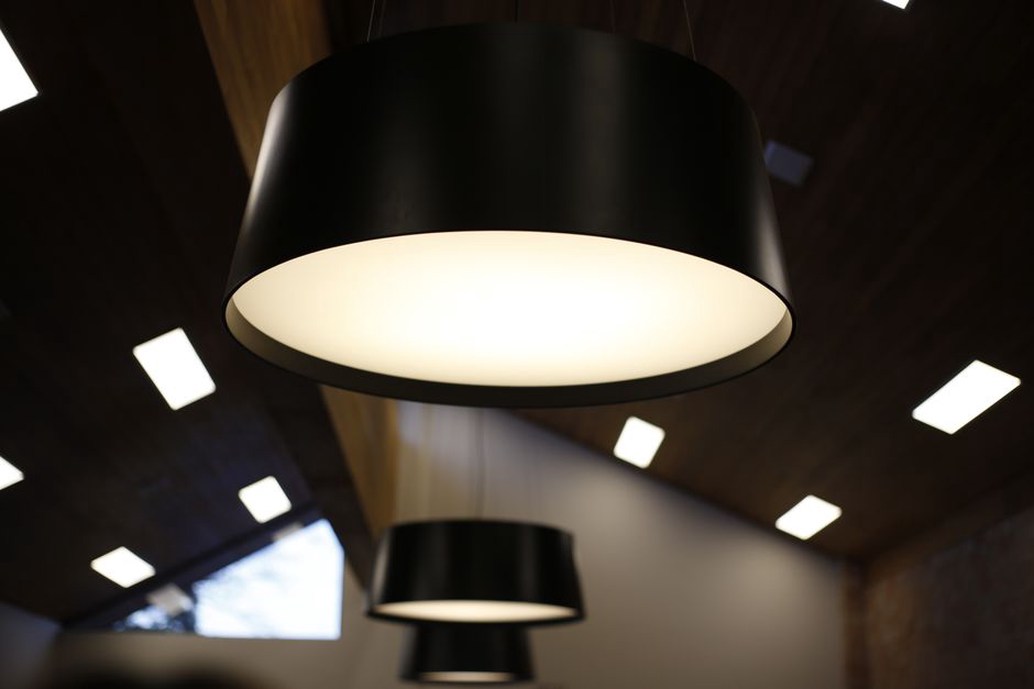 Contemporary light fixtures enhancing a workspace