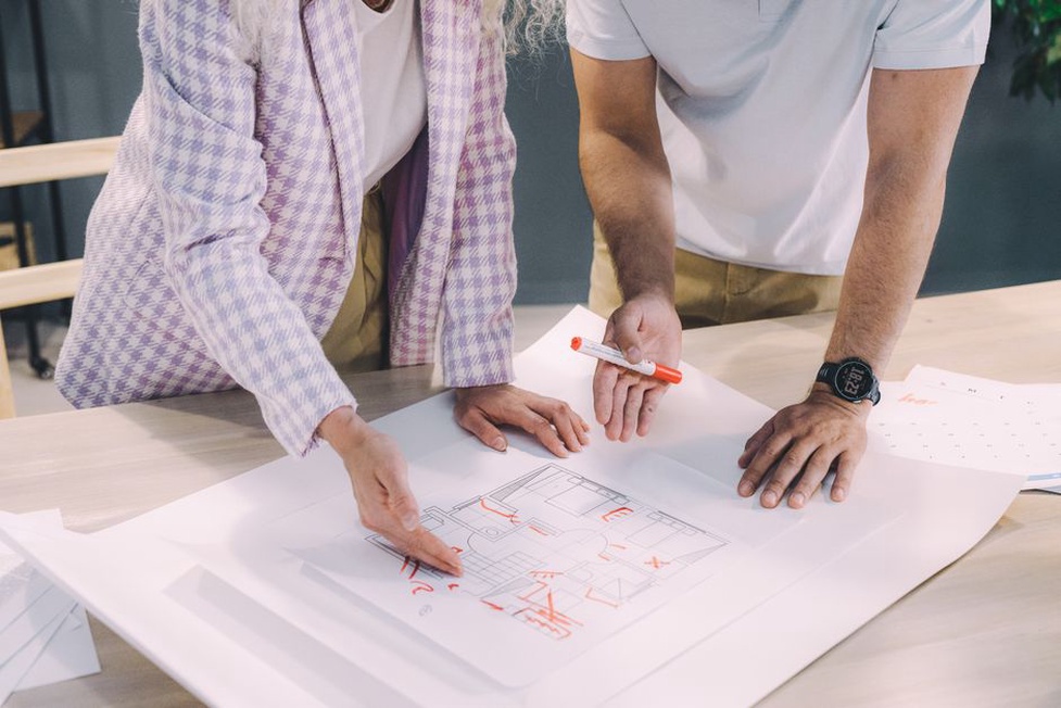 Architects discussing urban planning strategies