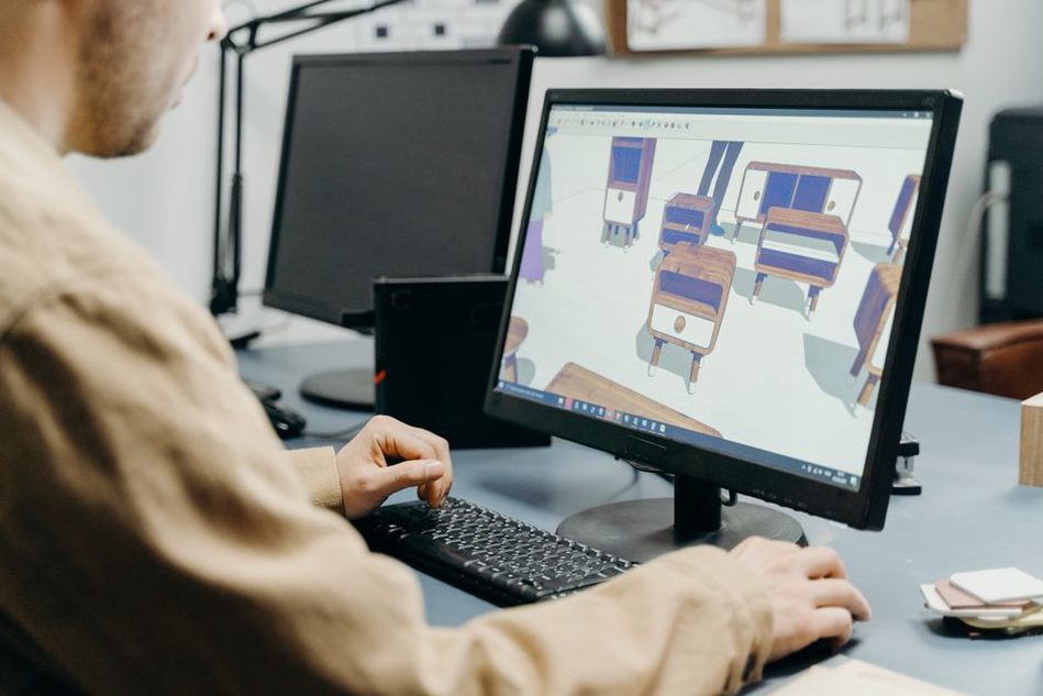 Digital architectural model displayed on a computer screen