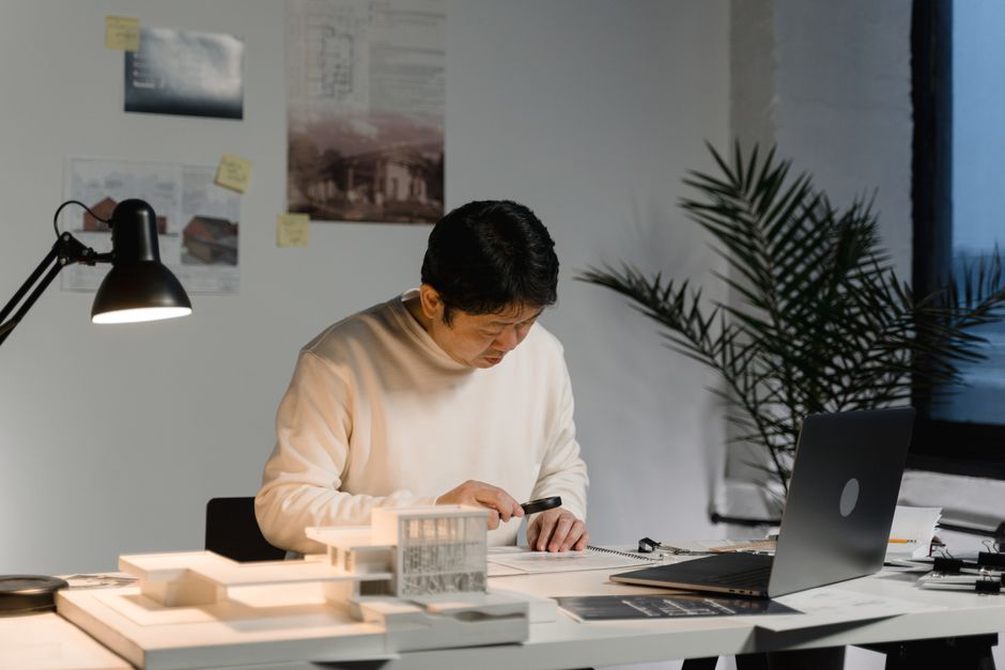 Design team assessing façade shading and energy performance