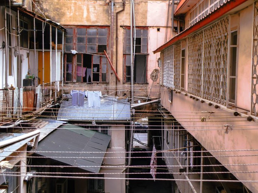 Mid-rise homes arranged around a shared courtyard
