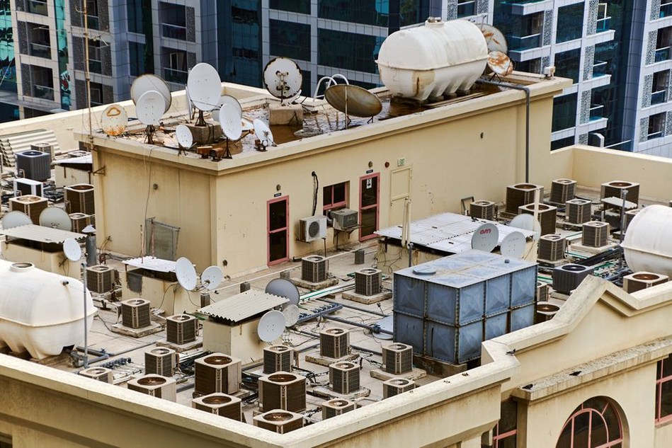 Roof services arranged with safe maintenance routes