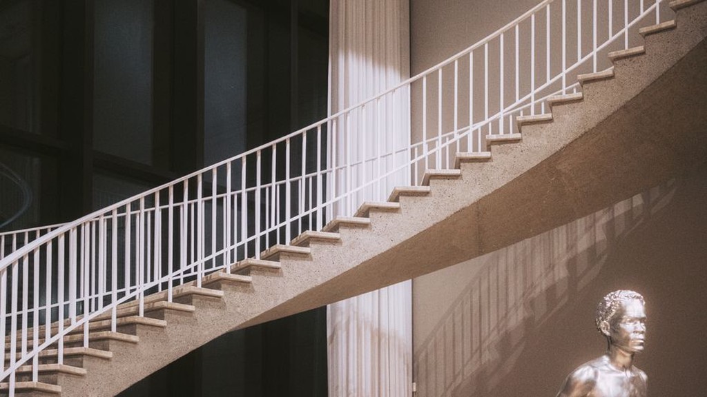 Daylight defines the form of an interior stair