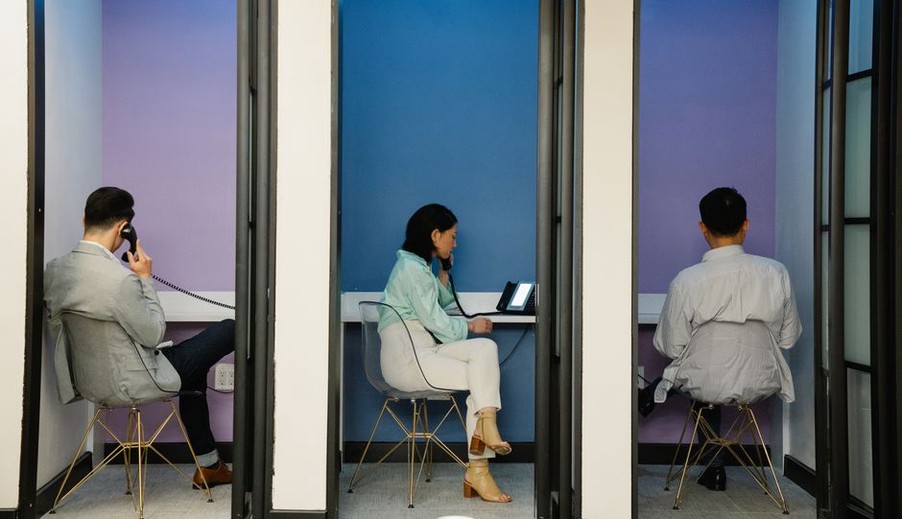 A private room supports focused virtual meetings