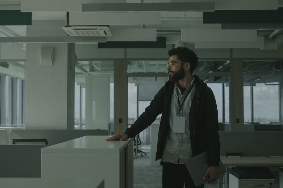 A modern office space with integrated smart technology