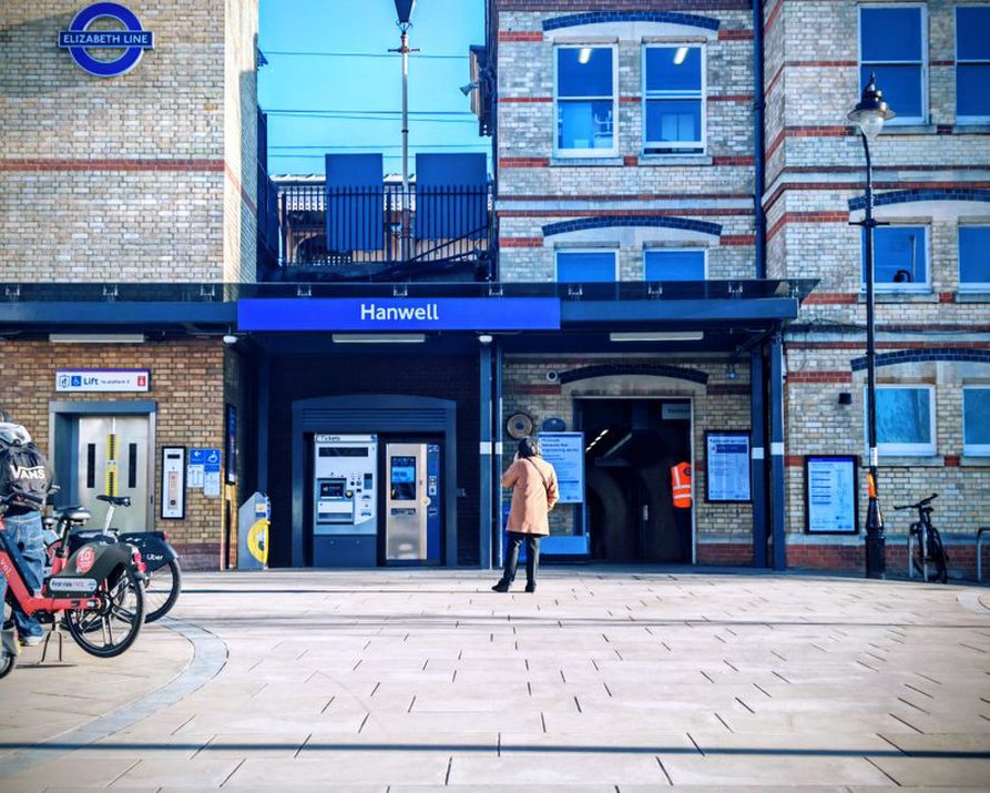 Bicycle parking beside a street-facing building entrance