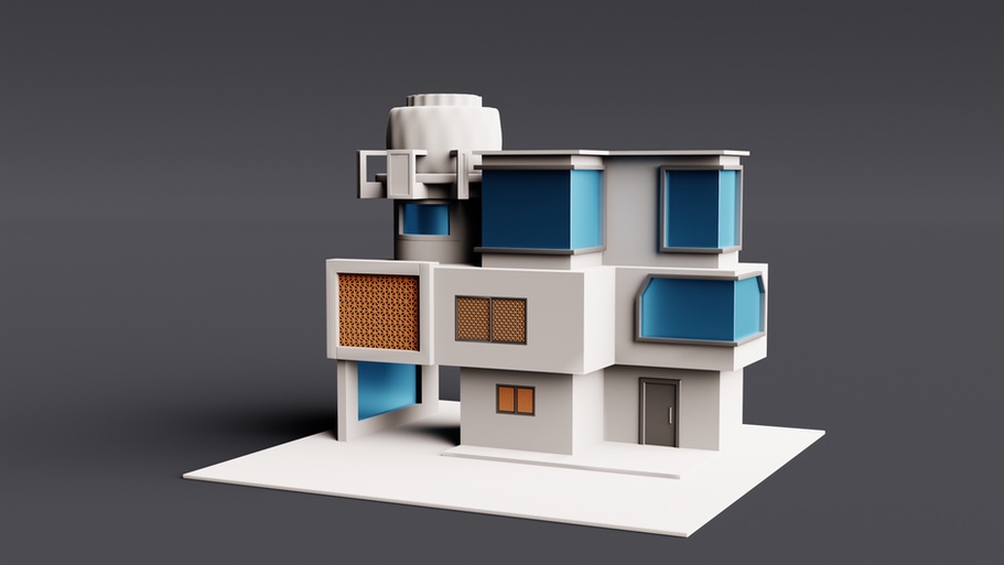 Plans and a rendering show different project details