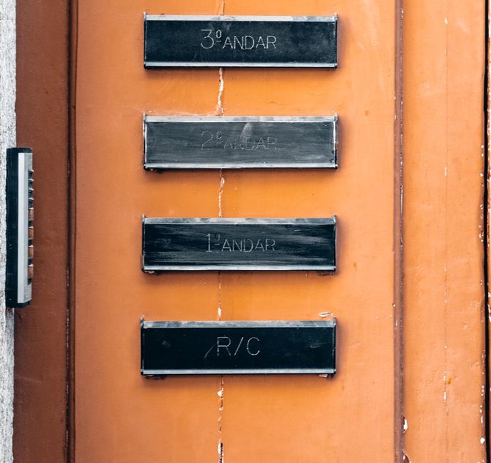 Entrance lettering and directory guide visitors to reception