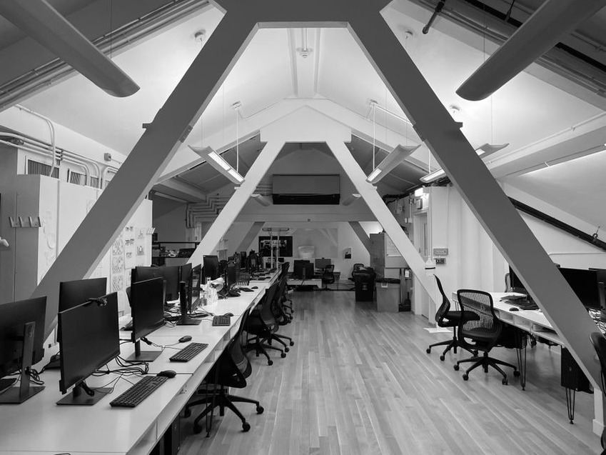 Clear walking route beside shared office spaces