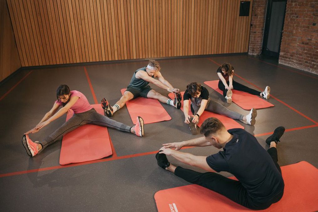 Participants have room to move between mats